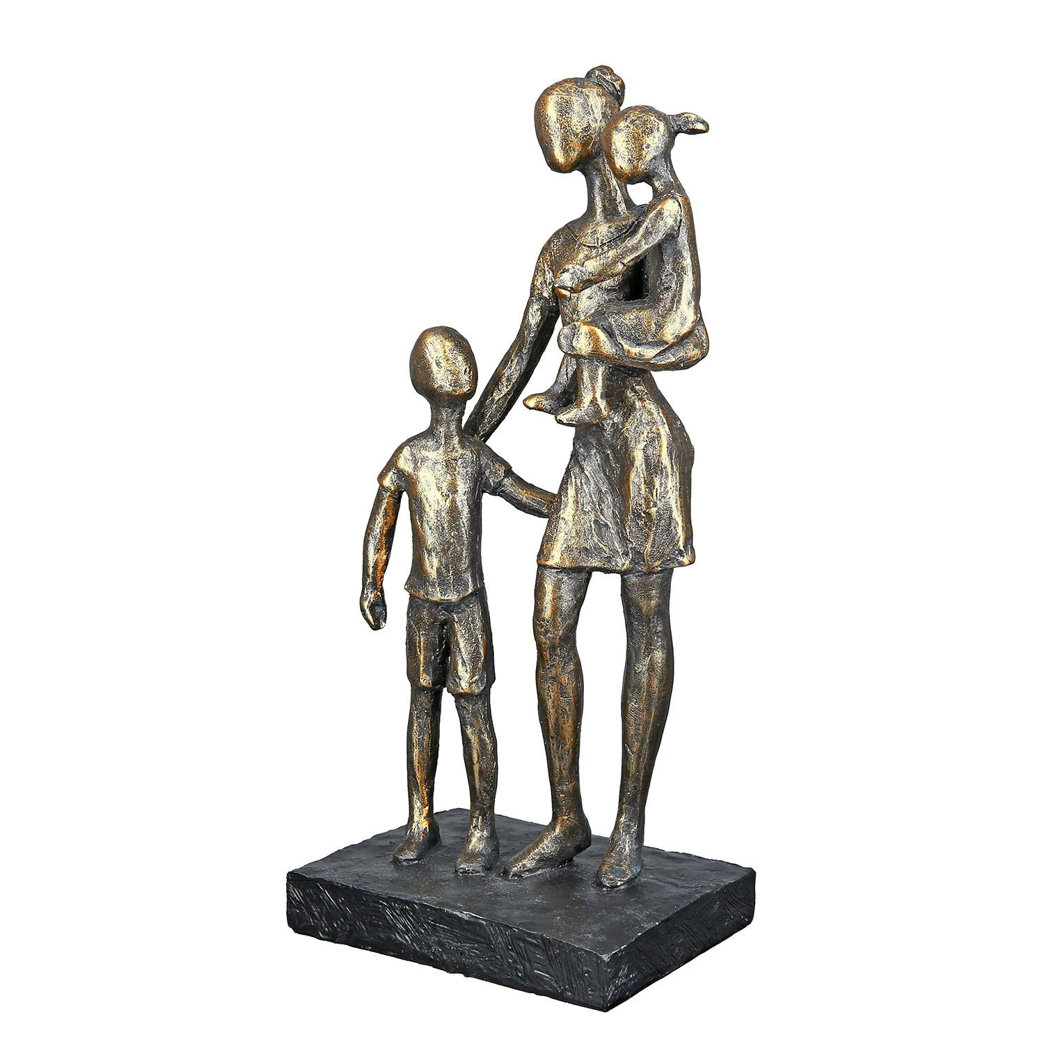 GILDE Statuette Mère et enfant - Résine - Marron - 12 x 27 x 9 cm 3 GILDE Statuette Mère et enfant - Résine - Marron - 12 x 27 x 9 cm – Image 3