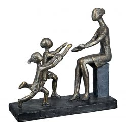 GILDE Statuette Dans mes bras - Résine - Marron - 24 x 23 x 9 cm