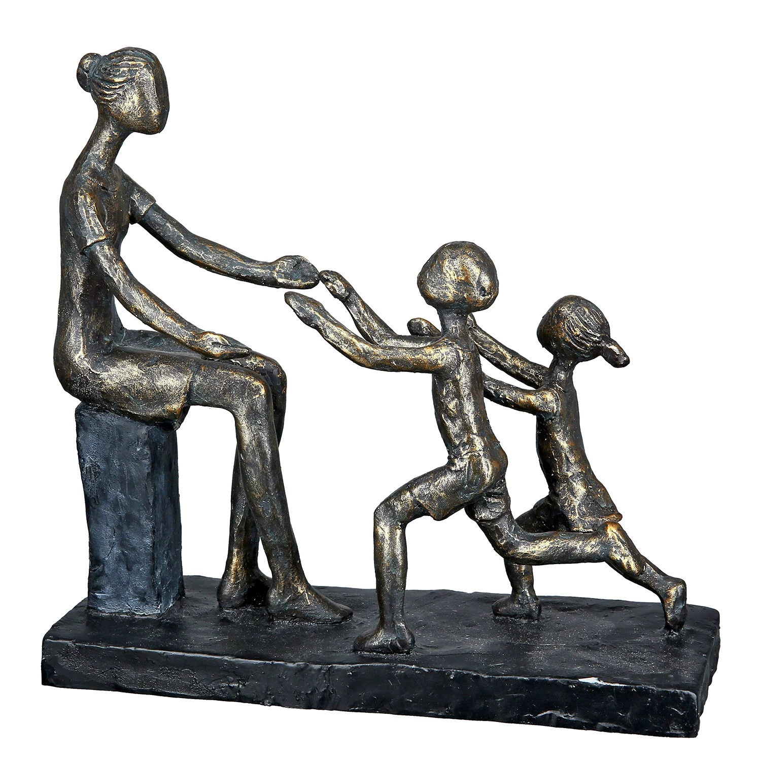 GILDE Statuette Dans mes bras - Résine - Marron - 24 x 23 x 9 cm 3 GILDE Statuette Dans mes bras - Résine - Marron - 24 x 23 x 9 cm – Image 3