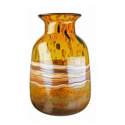 GILDE Vase Noli - Verre coloré - Marron - 20 x 33 x 20 cm - Hauteur : 33 cm