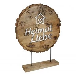 GILDE Objet déco Heimat Liebe - Manguier - Marron - 36 x 51 x 8 cm