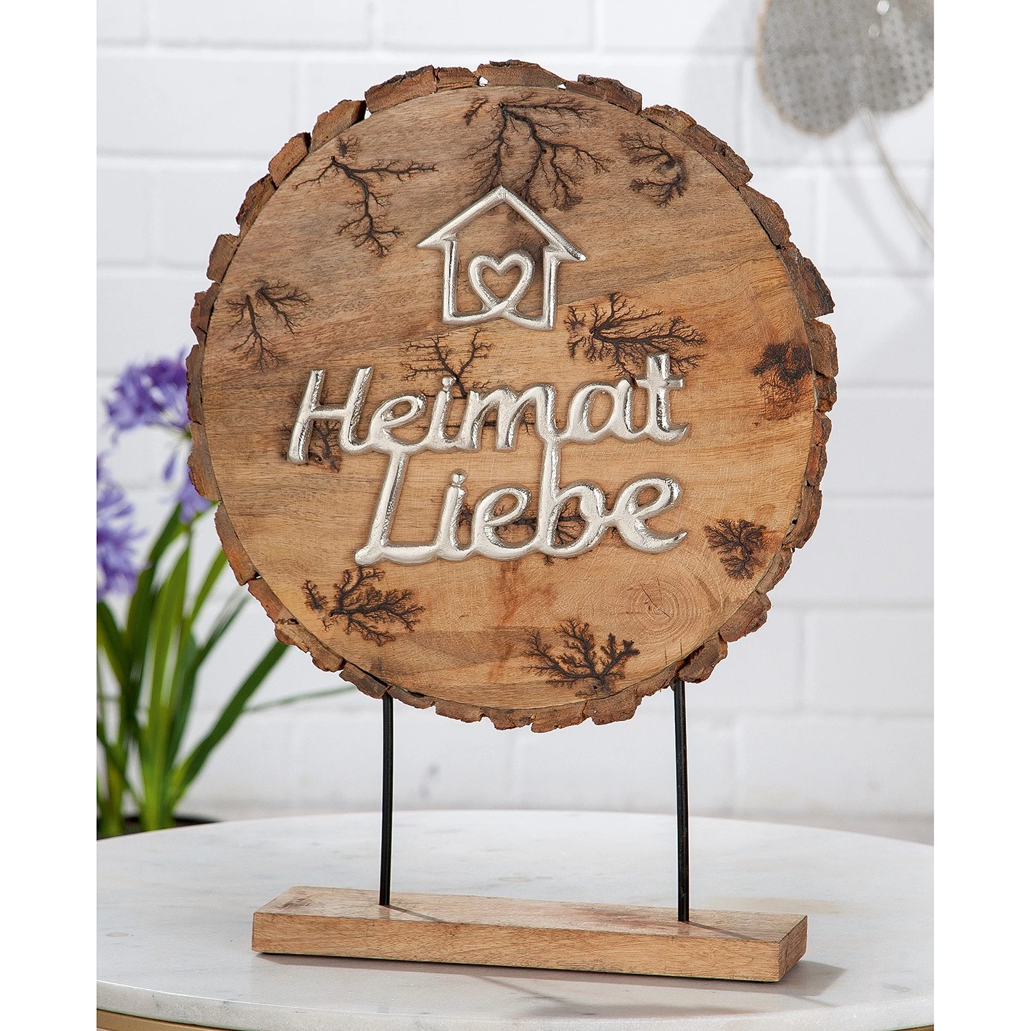 GILDE Objet déco Heimat Liebe - Manguier - Marron - 36 x 51 x 8 cm 2 GILDE Objet déco Heimat Liebe - Manguier - Marron - 36 x 51 x 8 cm – Image 2