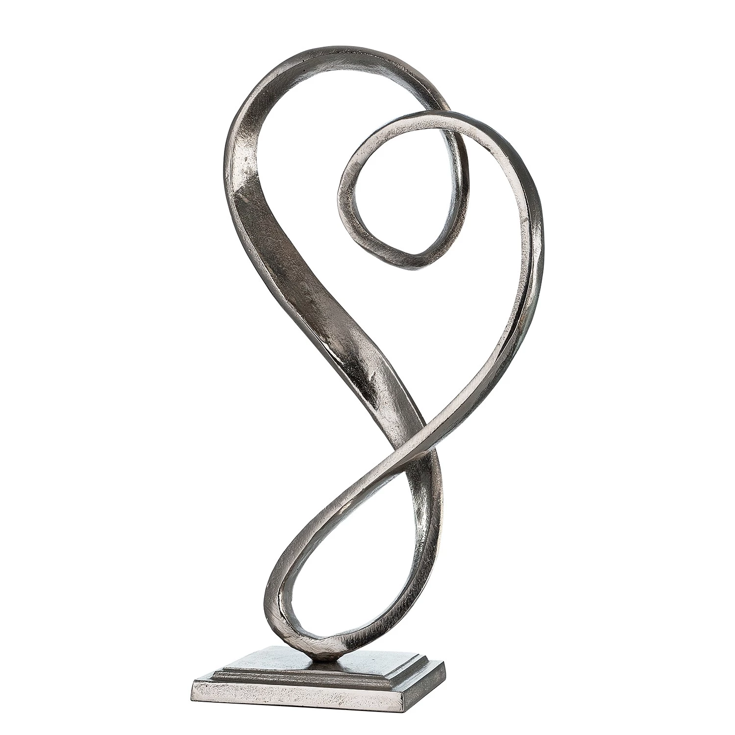 GILDE Statuette Curved Heart - Aluminium - Argenté - 16 x 33 x 10 cm 3 GILDE Statuette Curved Heart - Aluminium - Argenté - 16 x 33 x 10 cm – Image 3