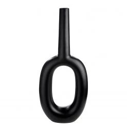 GILDE Vase Oval II - Aluminium - Noir - 30 x 69 x 10 cm