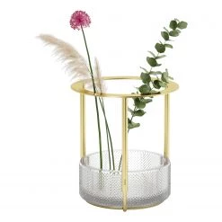 Umbra Vase Tesora - Aluminium / Acier - Laiton - 15,24 cm x 25,73 cm x 15,24 cm