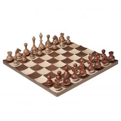 Umbra Jeu d’échec Wobble - Zinc - Noyer - 37,795 cm x 11,43 cm x 37,795 cm