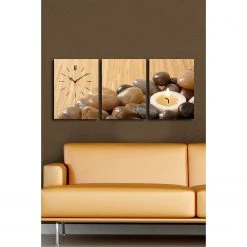 Twentyfour Horloge murale Helba (3 éléments) - Cuir / Panneau composite en bois - Multicolore - 96 x 40 cm -Pas Cher Décoration Magasin 1000327462 220126 135053000022 MOOD DETAILS P000000001000327462 mood