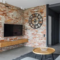 Twentyfour Horloge murale Lodrino - Aluminium - Noir -Pas Cher Décoration Magasin 1000327472 220126 13505500022 MOOD DETAILS P000000001000327472 mood