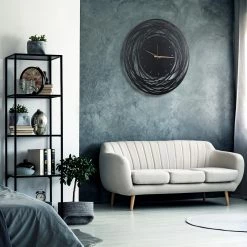 Twentyfour Horloge murale Lomba - Aluminium - Noir -Pas Cher Décoration Magasin 1000327478 220126 13505600023 MOOD DETAILS P000000001000327478 mood