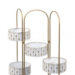 Twentyfour Sellette Athena Moderna - Acier - Doré / Blanc - 71 x 116 x 21 cm - Ø cm -Pas Cher Décoration Magasin 1000328680 220131 08405900040 DETAILS P000000001000328680