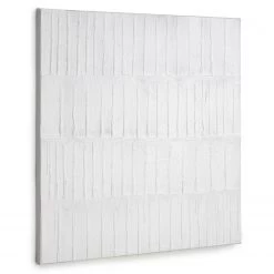 Twentyfour Tableau déco Basilisa - Feuille de plante - Blanc