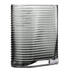 FLHF Vase Ray - 100 % verre - Noir - 13,5 cm x 17,5 cm x 8 cm