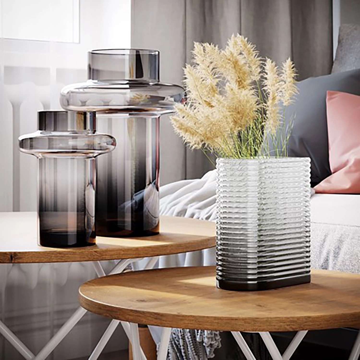 FLHF Vase Ray - 100 % verre - Noir - 13,5 cm x 17,5 cm x 8 cm 2 FLHF Vase Ray - 100 % verre - Noir - 13,5 cm x 17,5 cm x 8 cm – Image 2