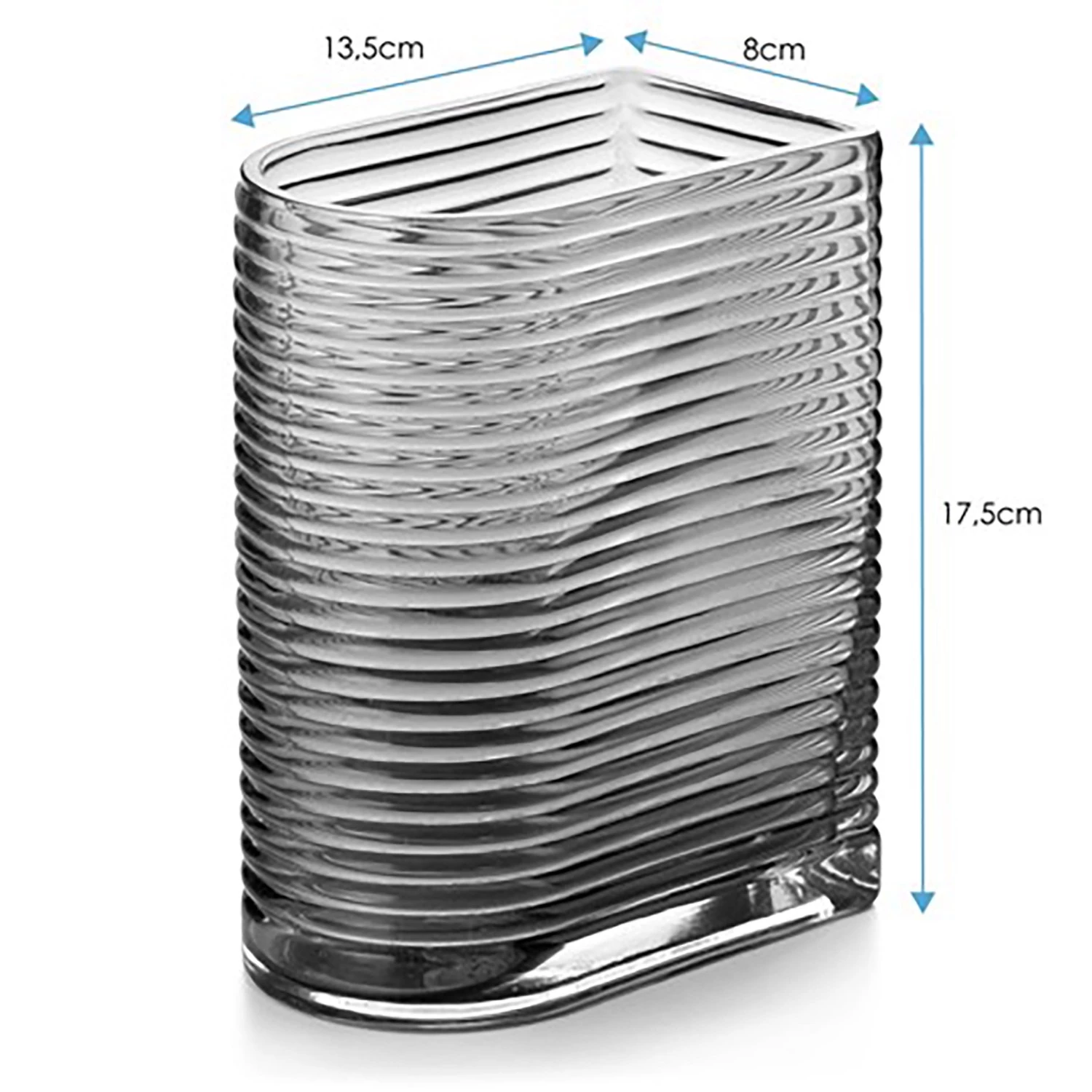 FLHF Vase Ray - 100 % verre - Noir - 13,5 cm x 17,5 cm x 8 cm 4 FLHF Vase Ray - 100 % verre - Noir - 13,5 cm x 17,5 cm x 8 cm – Image 4