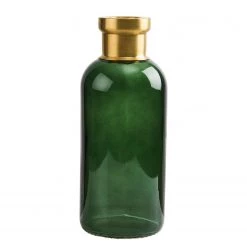 Butlers Vase GRACE III - Verre coloré / Laiton - Vert / Doré