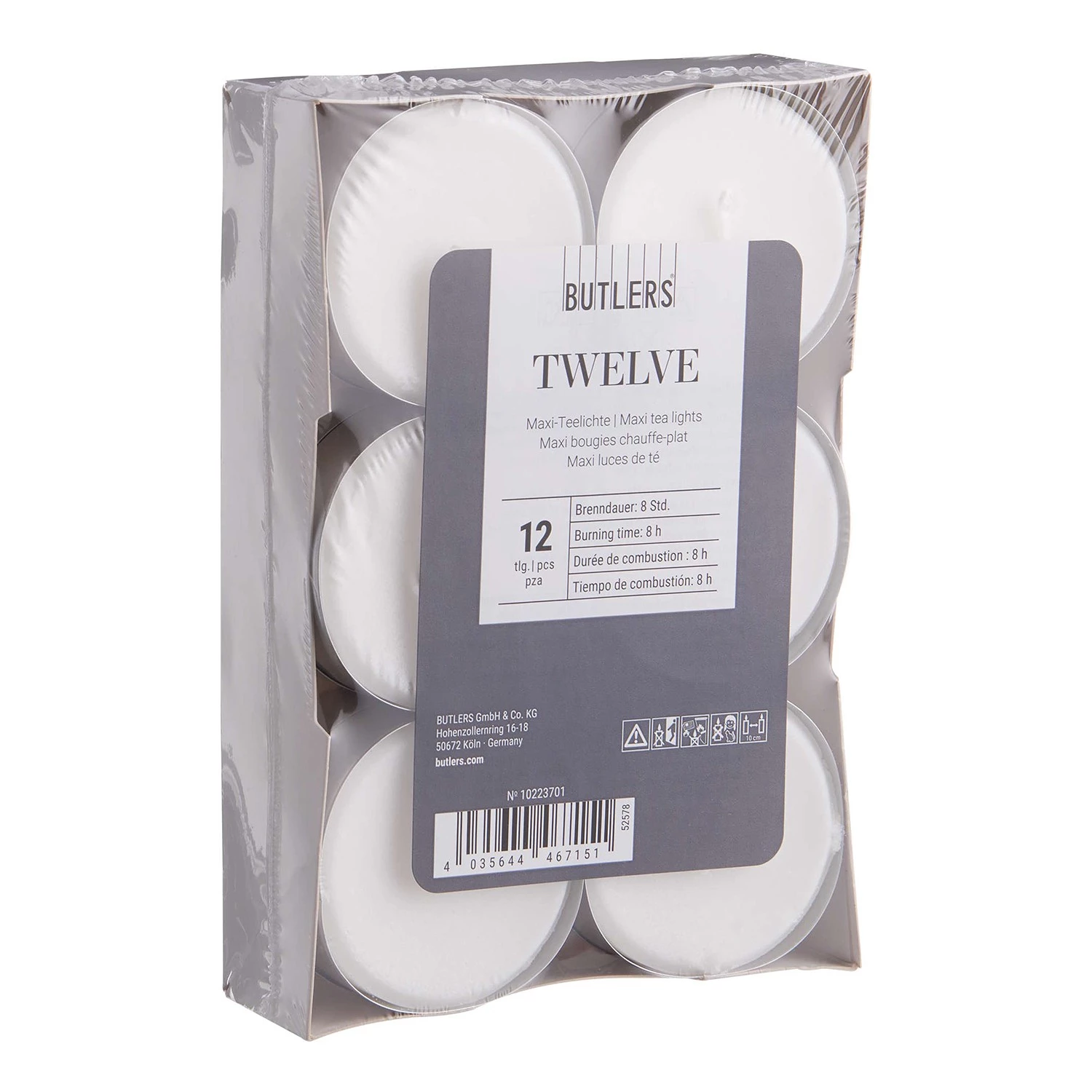 Butlers Bougies chauffe-plats TWELVE (lot de 12) - Paraffine / Aluminium - Blanc 2 Butlers Bougies chauffe-plats TWELVE (lot de 12) - Paraffine / Aluminium - Blanc – Image 2