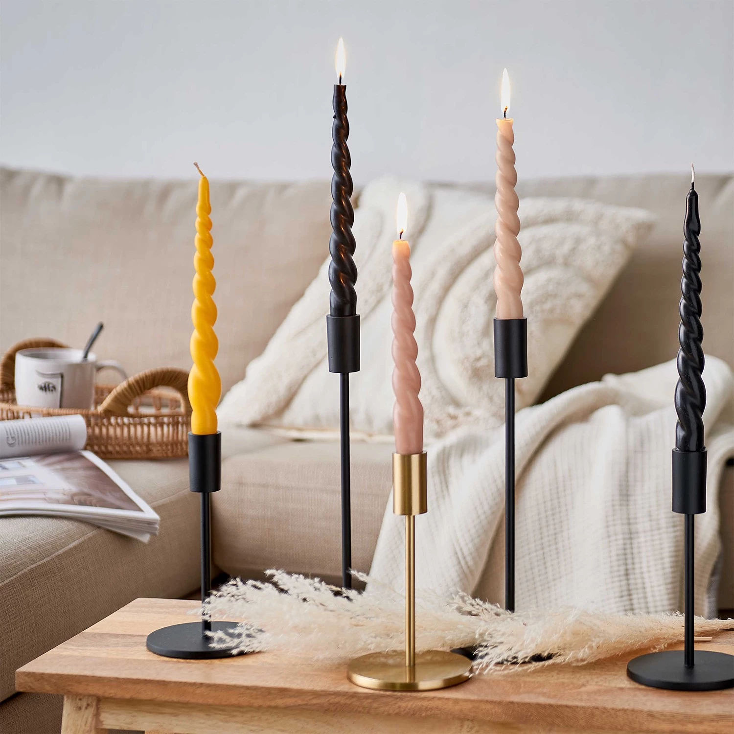 Butlers Bougies TWISTED (lot de 2) - Rose clair 3 Butlers Bougies TWISTED (lot de 2) - Rose clair – Image 3