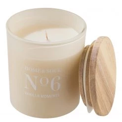 Butlers Bougie parfumée Vanilla HOME& SOUL - Pin certifié FSC® / Cire de soja / Paraffine / Verre - Crème