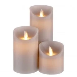Butlers Bougies LED GROWING FLAME (lot de 3) - Gris