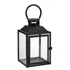 Butlers Lanterne LIGHTHOUSE - Fer / Verre - Noir - Hauteur : 24 cm
