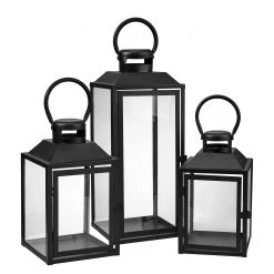 Butlers Lanterne LIGHTHOUSE - Fer / Verre - Noir - Hauteur : 24 cm -Pas Cher Décoration Magasin 1000339181 220311 050 DETAILS P000000001000339181