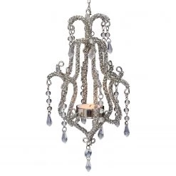 Butlers Bougeoir ROYAL HEIGHTS CHANDELIER - Verre / Fer - Argenté -Pas Cher Décoration Magasin 1000339183 220311 030 DETAILS P000000001000339183