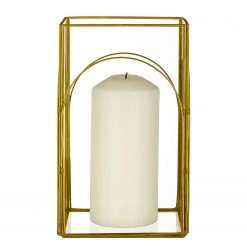 Butlers Photophore SHOWROOM - Verre / Fer - Doré - Hauteur : 20 cm -Pas Cher Décoration Magasin 1000339201 220311 040 DETAILS P000000001000339201