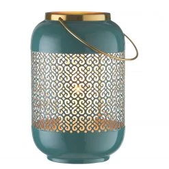 Butlers Lanterne EMILIE I - Fer - Bleu pétrole -Pas Cher Décoration Magasin 1000339213 220311 030 DETAILS P000000001000339213