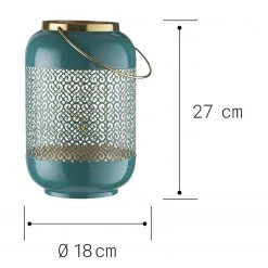 Butlers Lanterne EMILIE I - Fer - Bleu pétrole -Pas Cher Décoration Magasin 1000339213 220311 500 SKETCH DETAILS P000000001000339213 sketch