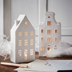 Butlers Photophore MAISON AMSTERDAM II - Céramique - Blanc -Pas Cher Décoration Magasin 1000339287 220311 021 MOOD DETAILS P000000001000339287 mood