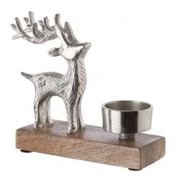 Butlers Bougeoir OH MY DEER I - Aluminium / Manguier - Argenté