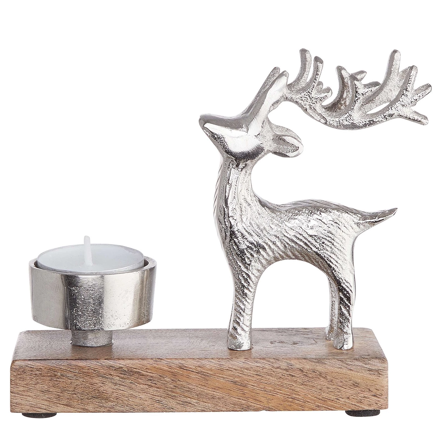 Butlers Bougeoir OH MY DEER I - Aluminium / Manguier - Argenté 2 Butlers Bougeoir OH MY DEER I - Aluminium / Manguier - Argenté – Image 2