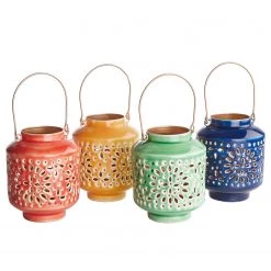 Butlers Lanterne BLUE MAROCCO I - Fer - Vert pastel -Pas Cher Décoration Magasin 1000339315 220726 040 DETAILS P000000001000339315