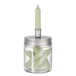 Butlers Bougeoirs LITTLE LIGHT (8 éléments) - Verre / Fer / Paraffine - Argenté