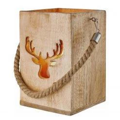 Butlers Lanterne FOREST HIRSCH - Manguier - Naturel -Pas Cher Décoration Magasin 1000339481 220311 050 DETAILS P000000001000339481