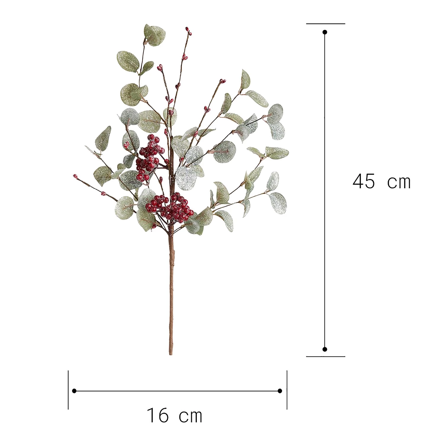 Butlers Branche d’eucalyptus avec baies FLORISTA - Fer / Polyester PVC - Marron / Rouge 3 Butlers Branche d’eucalyptus avec baies FLORISTA - Fer / Polyester PVC - Marron / Rouge – Image 3