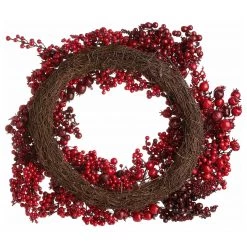 Butlers Couronne baies WINTERGREEN - Fer / Polyester PVC - Rouge -Pas Cher Décoration Magasin 1000339891 220310 030 DETAILS P000000001000339891