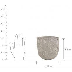 Butlers Pot de fleur rond FLORAL BASIC - Béton - Gris -Pas Cher Décoration Magasin 1000341408 220317 030 DETAILS P000000001000341408