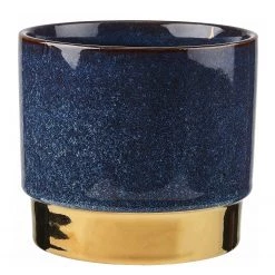 Butlers Pot de fleur GOLDEN TOUCH - Grès - Bleu nuit / Doré