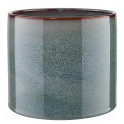 Butlers Pot de fleur émaillé GLAZE - Faïence - Bleu pétrole / Gris