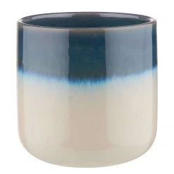 Butlers Pot de fleur HORIZON - Grès - Blanc / Bleu