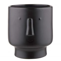 Butlers Pot de fleur avec visage ARTIST II - Grès - Noir