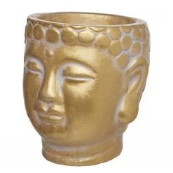 Butlers Mini-Pot de fleur BUDDHA - Béton - Doré
