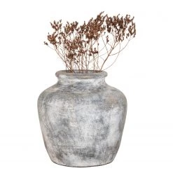 Loftscape Vase Sadah - Terre cuite - Gris clair vieilli -Pas Cher Décoration Magasin 1000342820 220411 030 DETAILS P000000001000342820