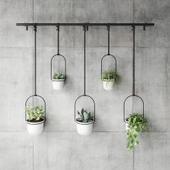Umbra Porte-plantes Triflora (5 pots) - Acier / Polyester - Blanc -Pas Cher Décoration Magasin 1000346971 220516 021 MOOD DETAILS P000000001000346971 mood