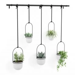 Umbra Porte-plantes Triflora (5 pots) - Acier / Polyester - Blanc -Pas Cher Décoration Magasin 1000346971 220516 040 DETAILS P000000001000346971