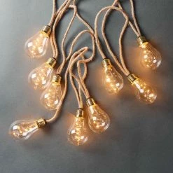 Butlers Guirlande lumineuse BULB LIGHTS IV - Verre transparent / Jute - 10 ampoules -Pas Cher Décoration Magasin 1000360443 220630 021 MOOD DETAILS P000000001000360443 mood
