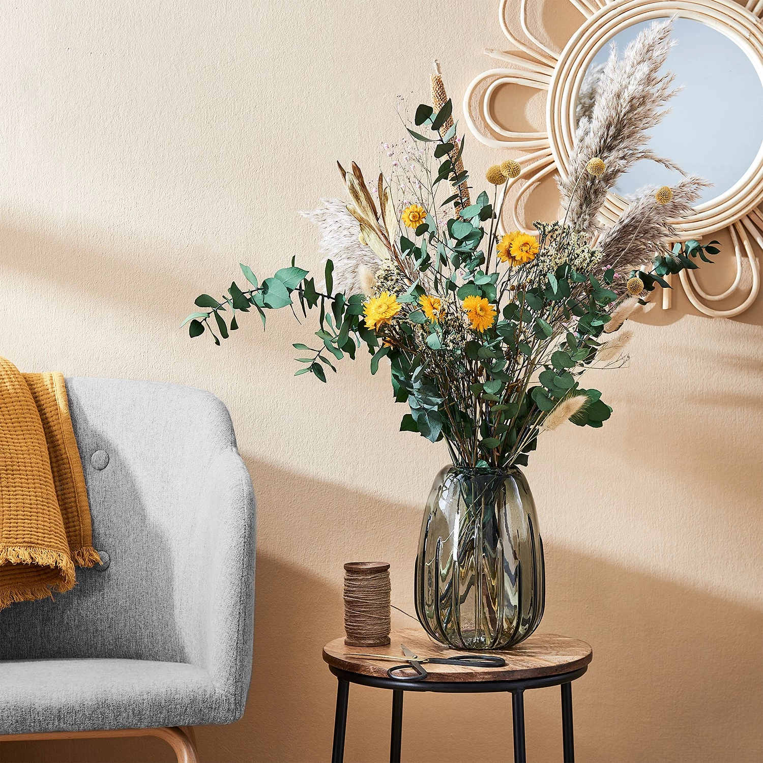 Butlers Fleurs séchées FLOWER MARKET Bouquet - Polyester - Vert 2 Butlers Fleurs séchées FLOWER MARKET Bouquet - Polyester - Vert – Image 2