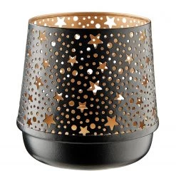 Butlers Photophores LUMINOUS STARS I (lot de 2) - Fer - Noir / Doré -Pas Cher Décoration Magasin 1000365310 220721 050 DETAILS P000000001000365310