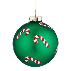 Butlers Boule de Noël HANG ON Sucre d’orge - Verre transparent - Vert